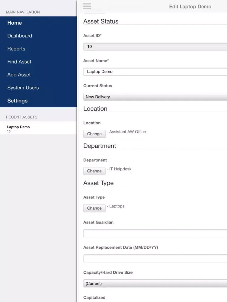 ภาพหน้าจอของ SAM Global Connect iPad 