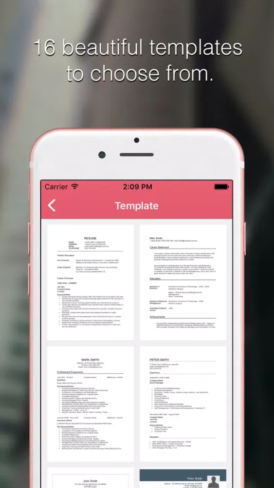 Tangkapan layar Resume Builder Templates