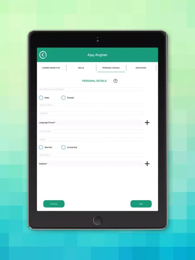 Resume Creator! iPad  Ekran Görüntüleri