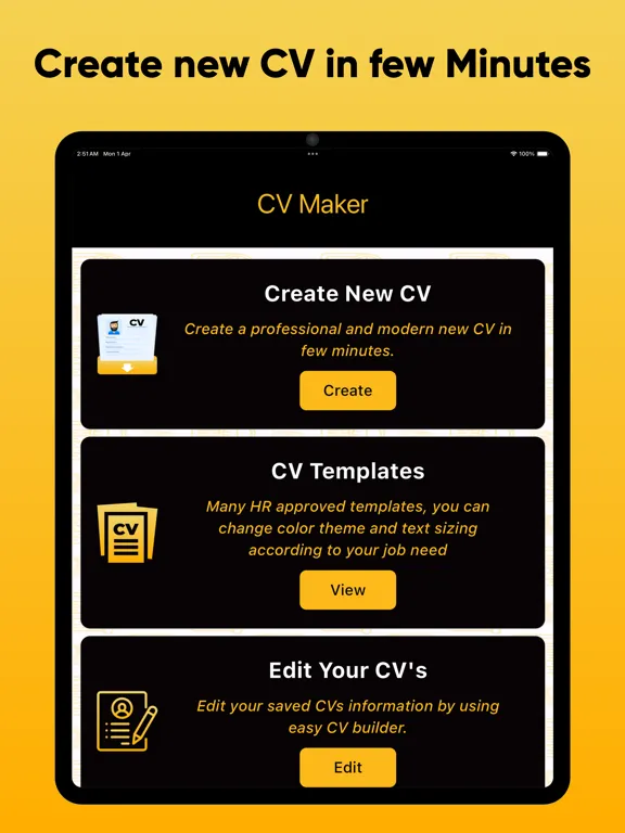 Zrzuty ekranu CV Maker - Resume Creator iPad 