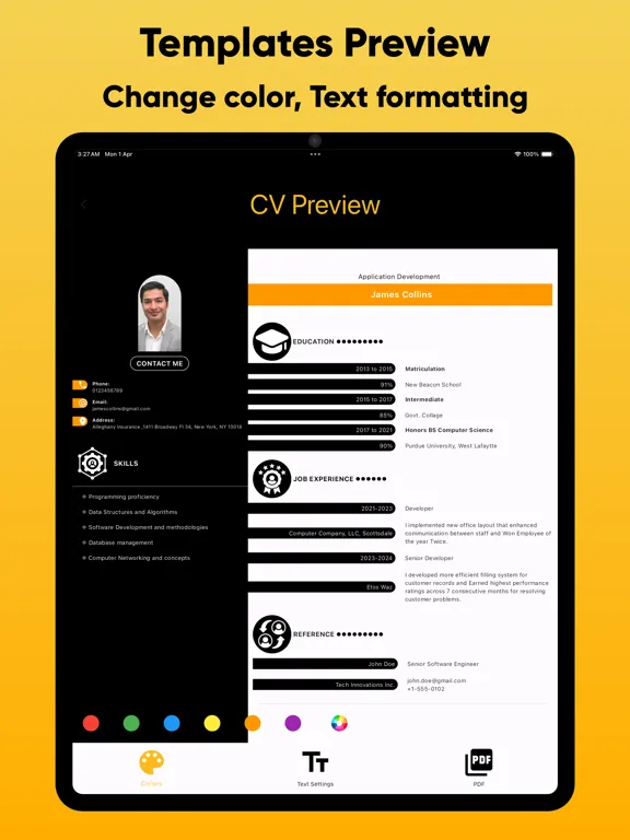 Zrzuty ekranu CV Maker - Resume Creator iPad 