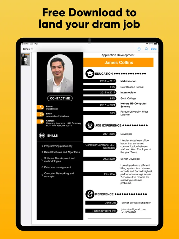 Zrzuty ekranu CV Maker - Resume Creator iPad 
