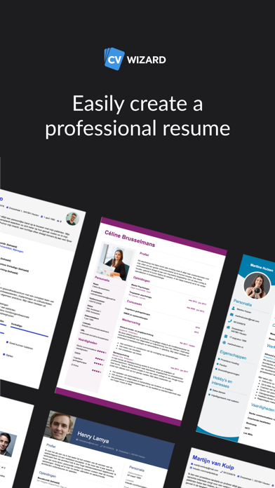 Captures d'écran de CVwizard: Online CV maker