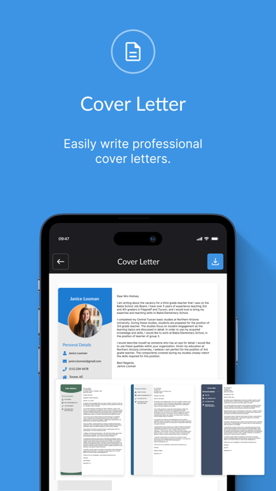 Captures d'écran de CVwizard: Online CV maker