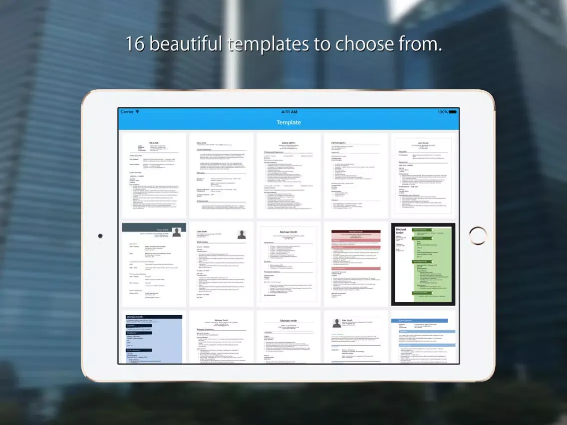 Resume Builder: CV Template iPad  Ekran Görüntüleri