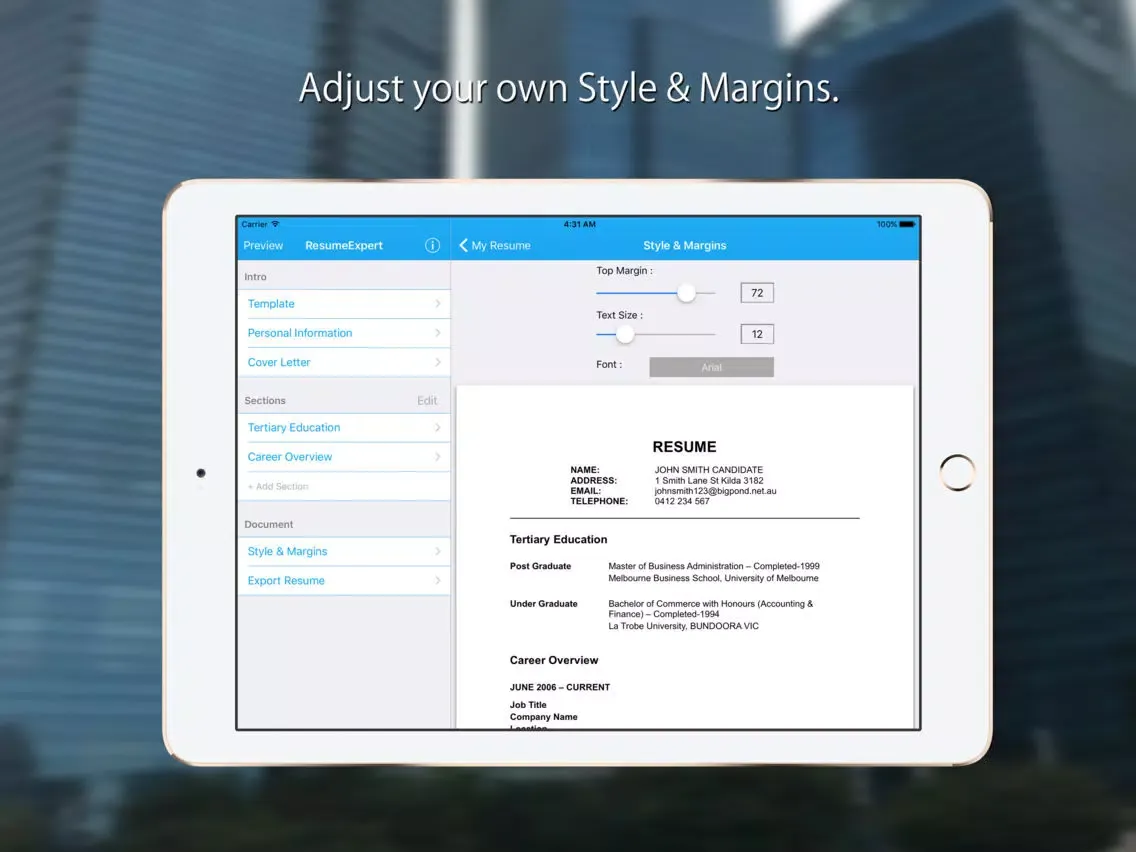 Resume Builder: CV Template iPad  Ekran Görüntüleri