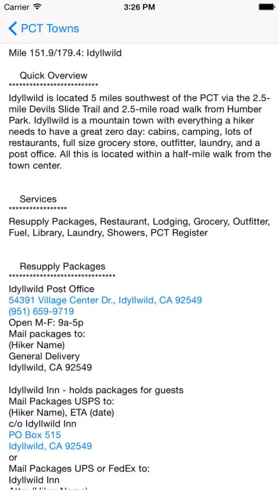 Pacific Crest Trail SoCal Towns स्क्रीनशॉट