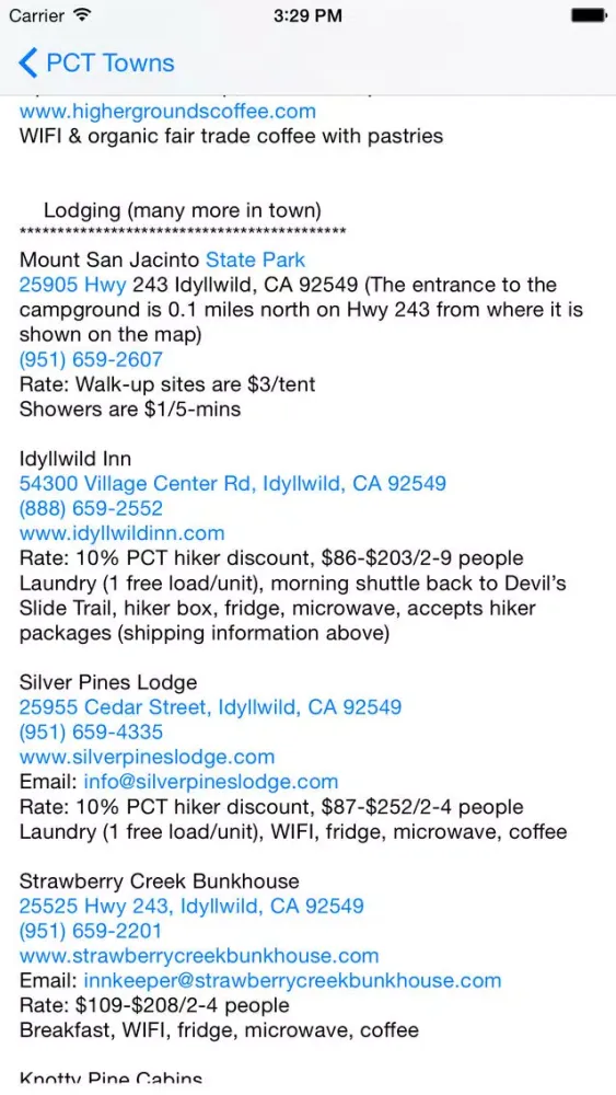 Pacific Crest Trail SoCal Towns स्क्रीनशॉट