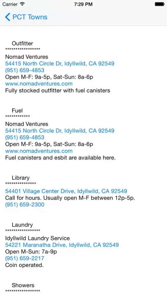 Pacific Crest Trail SoCal Towns स्क्रीनशॉट