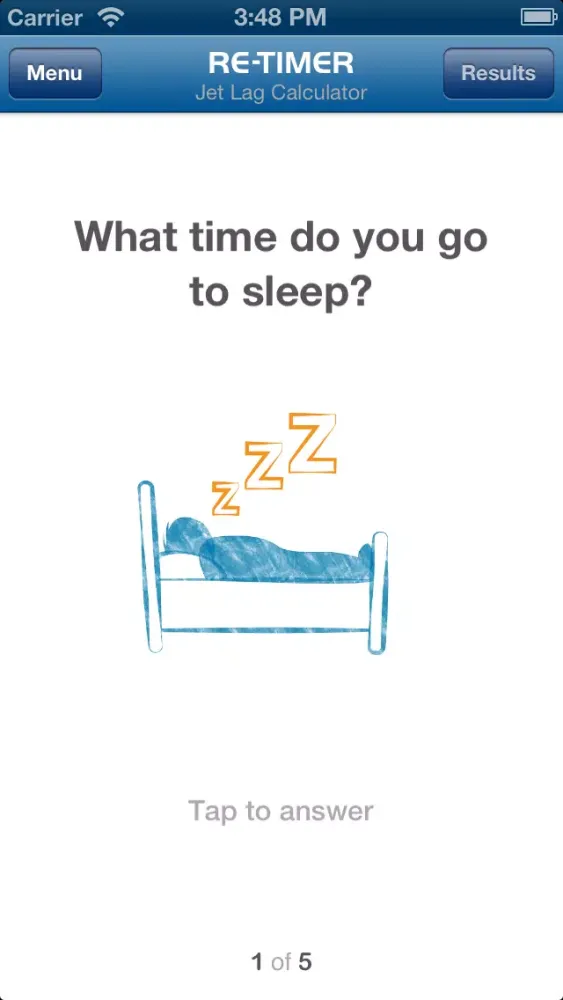 Tangkapan layar Jet Lag Calculator