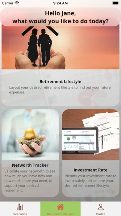Capturas de tela do Retirement Planner