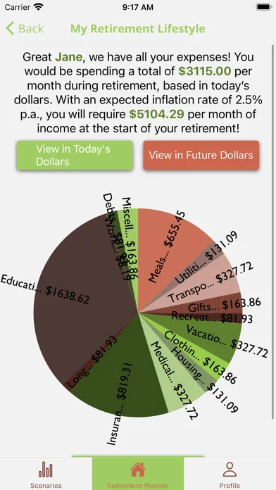 Capturas de tela do Retirement Planner