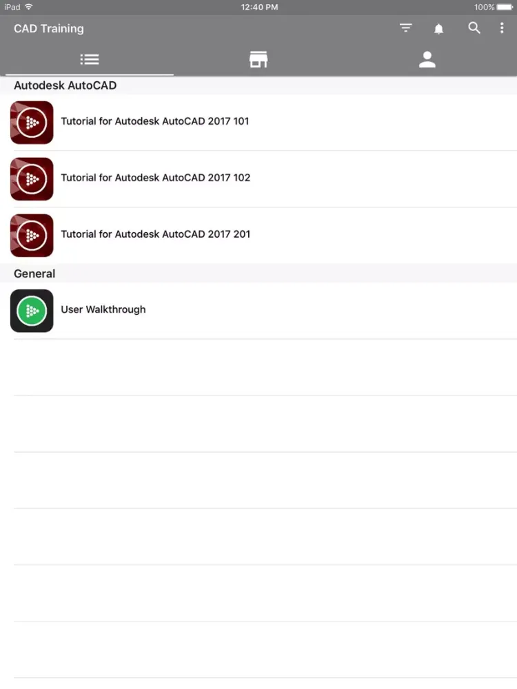 CAD Training iPad  Screenshots