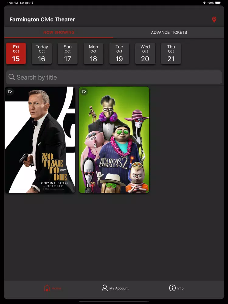 Zrzuty ekranu Farmington Civic Theater iPad 