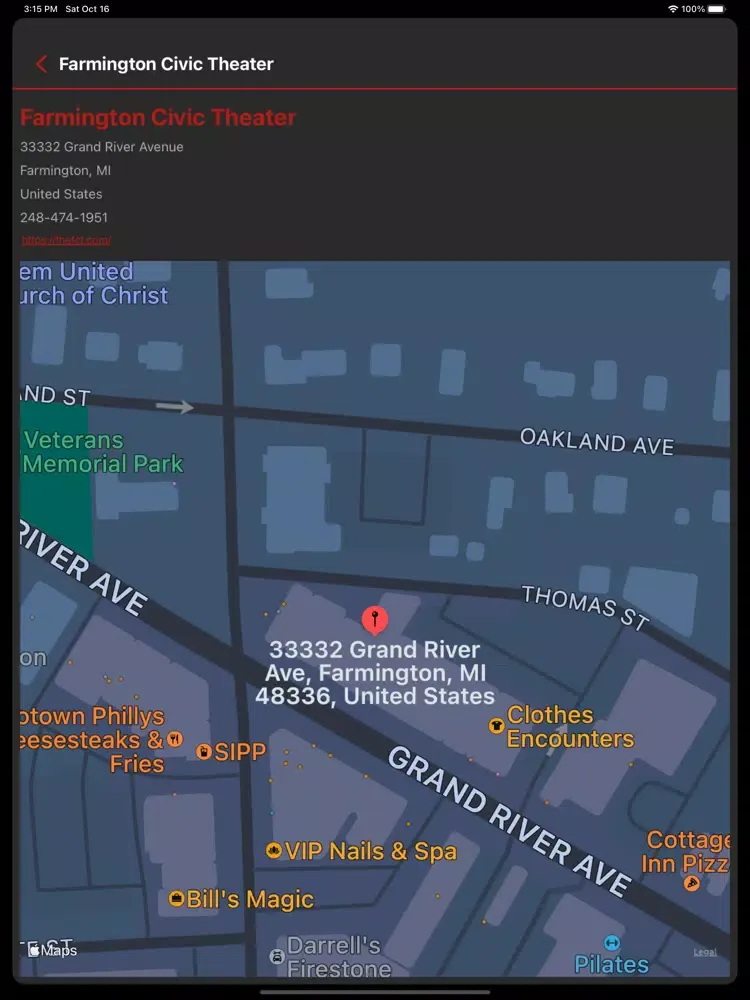 Farmington Civic Theater iPad  スクリーンショット