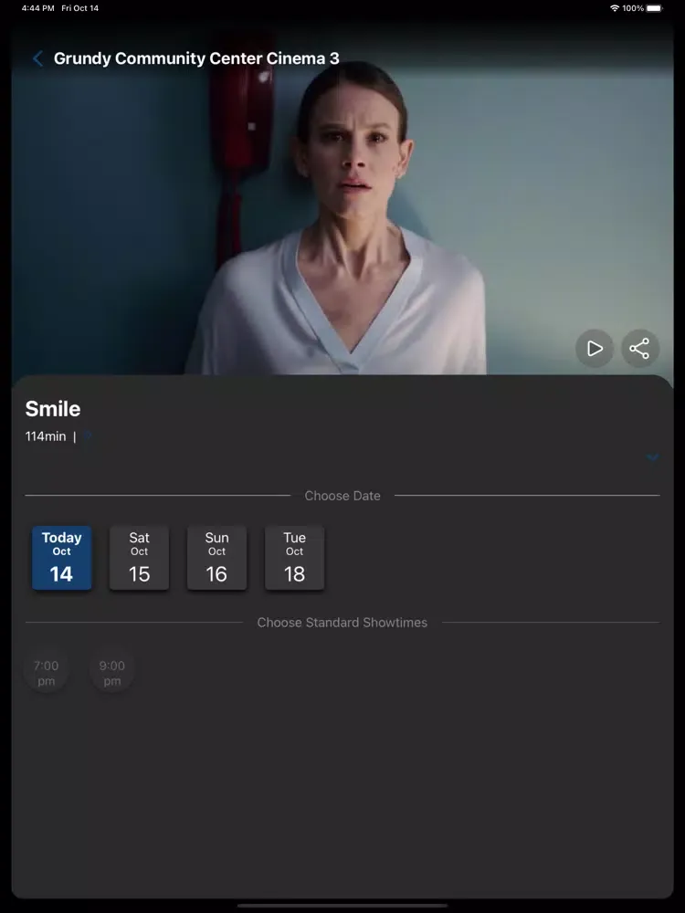 Ảnh chụp màn hình của Grundy Community Center Cinema iPad 
