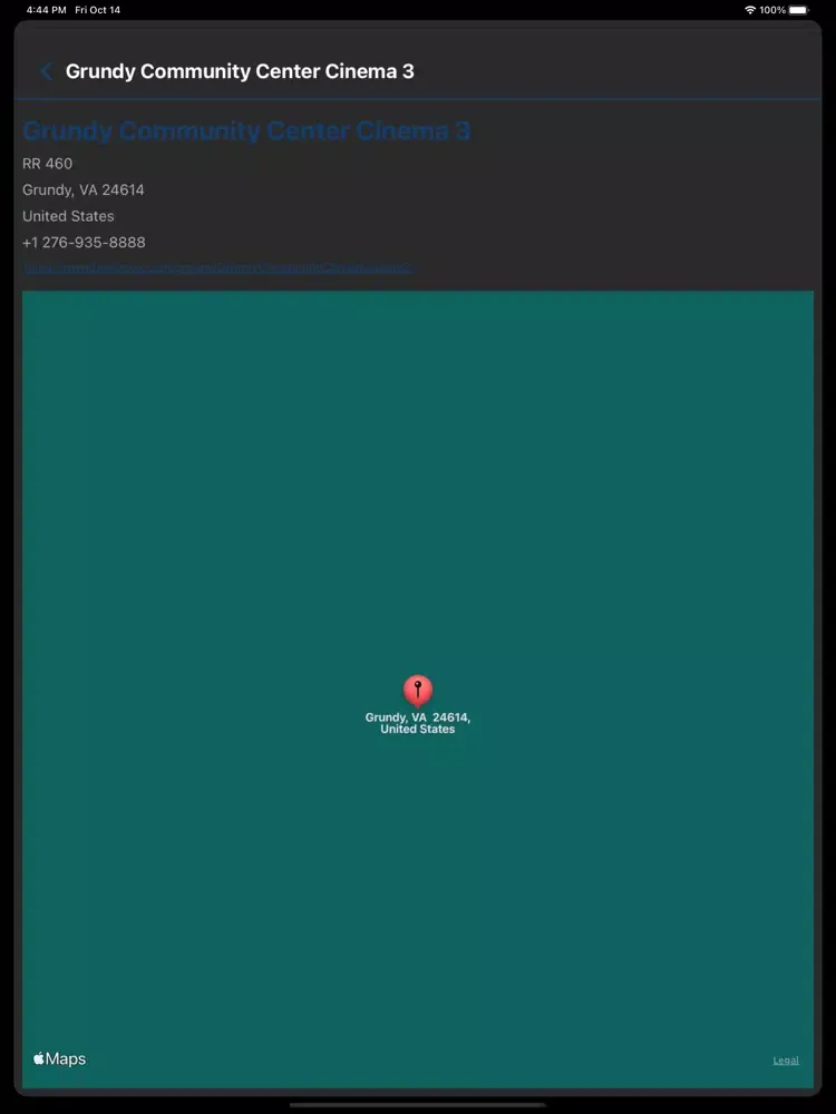 Ảnh chụp màn hình của Grundy Community Center Cinema iPad 
