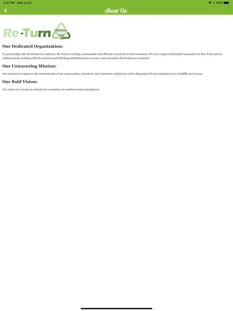 Capturas de pantalla de ReTurn Containers iPad