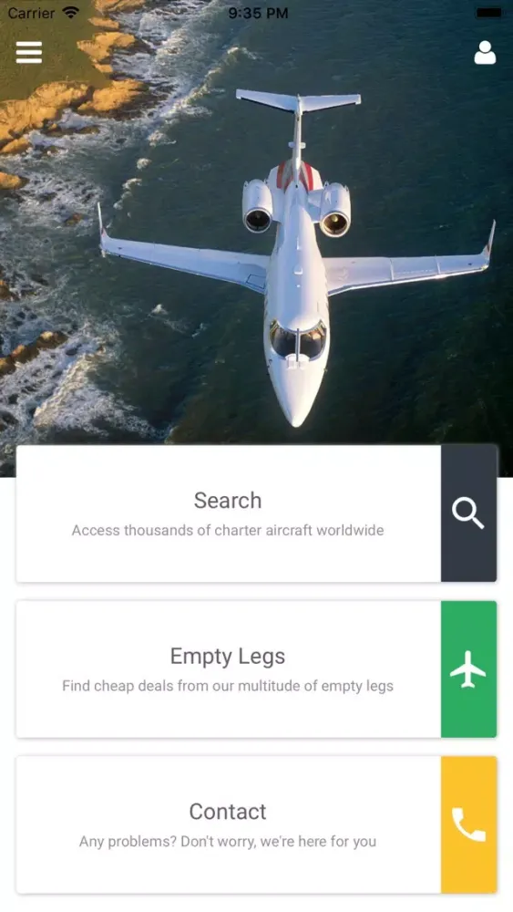 Tangkapan skrin Ascent Jet - Charter Market