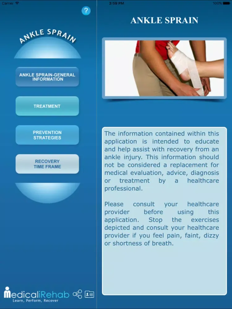 Medical iRehab AnkleSprain iPad  سکرین شاٹس