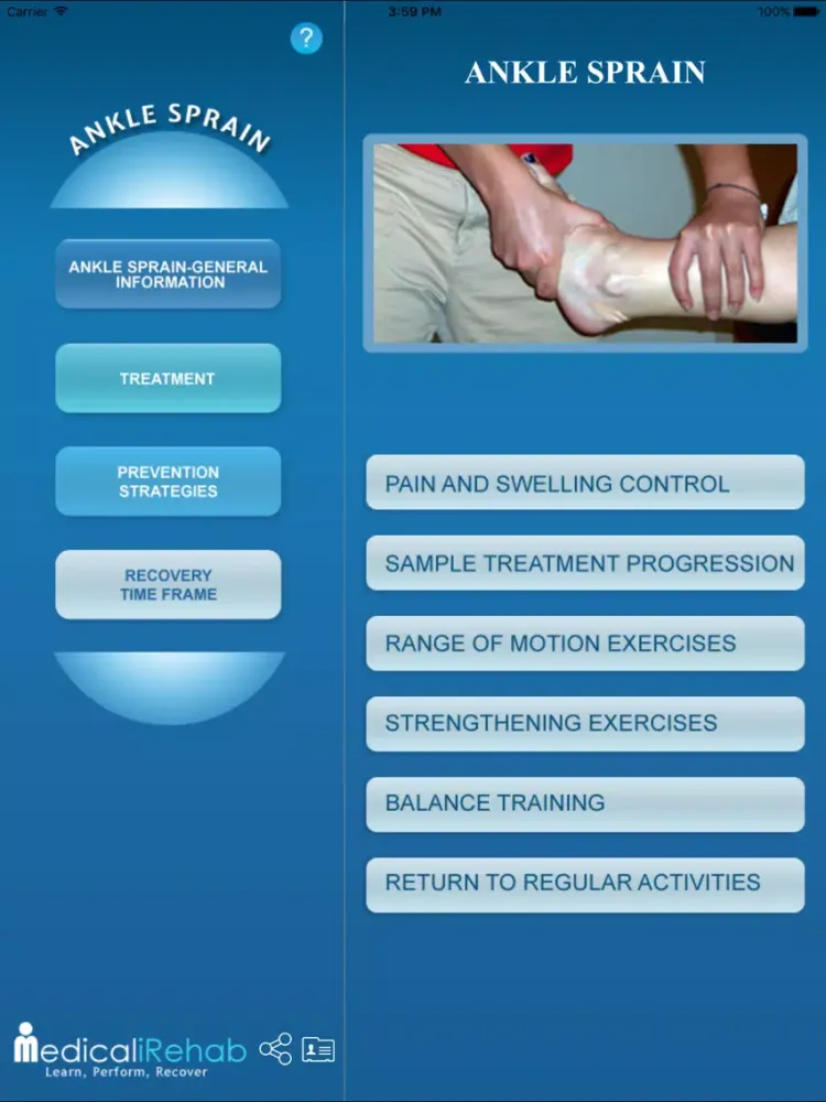 Medical iRehab AnkleSprain iPad  سکرین شاٹس