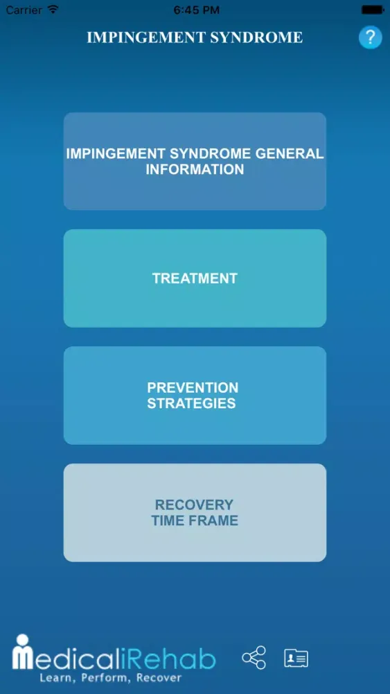 Medical iRehab Impingement Syndrome سکرین شاٹس