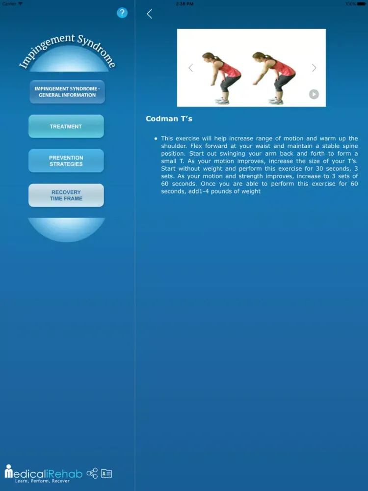 Impingement Syndrome iPad  スクリーンショット