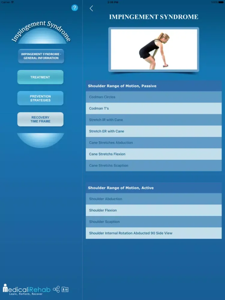Impingement Syndrome iPad  スクリーンショット