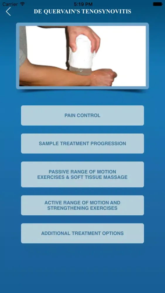 Medical iRehab De Quervain’s Tenosynovitis سکرین شاٹس