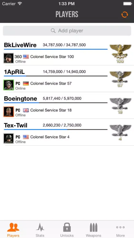 PStats: BF3 स्क्रीनशॉट