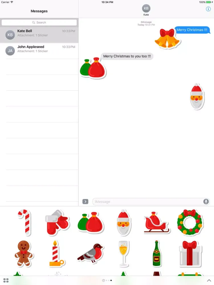 Ảnh chụp màn hình của Christmas Stickers Pack 1 - Weihnachten - Noël iPad 