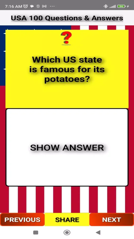 USA 100 Questions and Answers 스크린샷