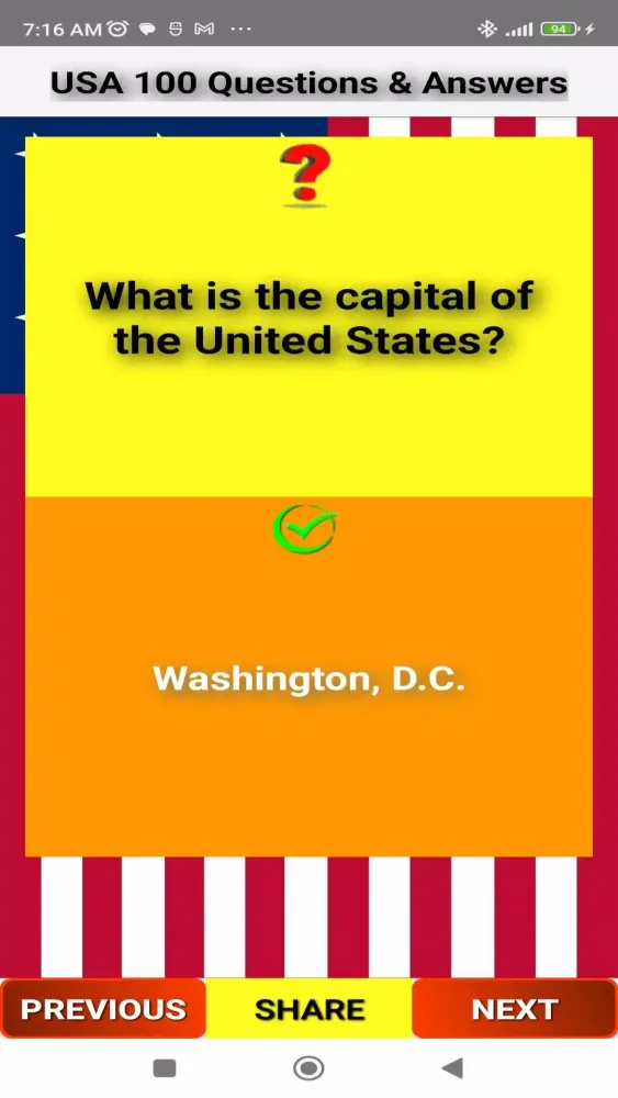 USA 100 Questions and Answers 스크린샷