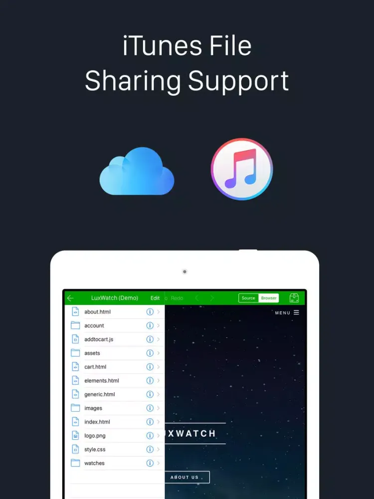 HTML Studio iPad  سکرین شاٹس