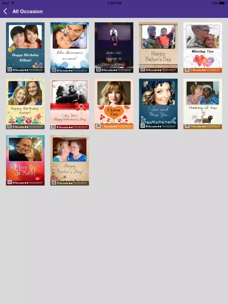 Revealio Greetings iPad  Screenshots