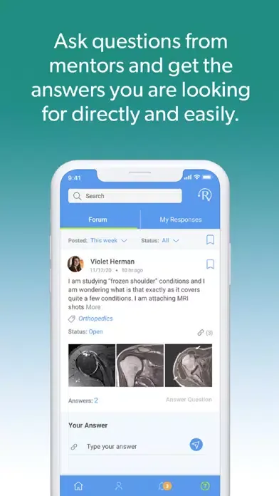 Reveli: Student and Mentor Q&A Screenshots