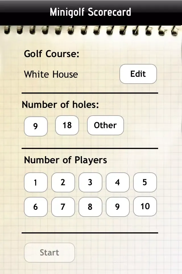 Miniature Golf Scorecard স্ক্রিনশট