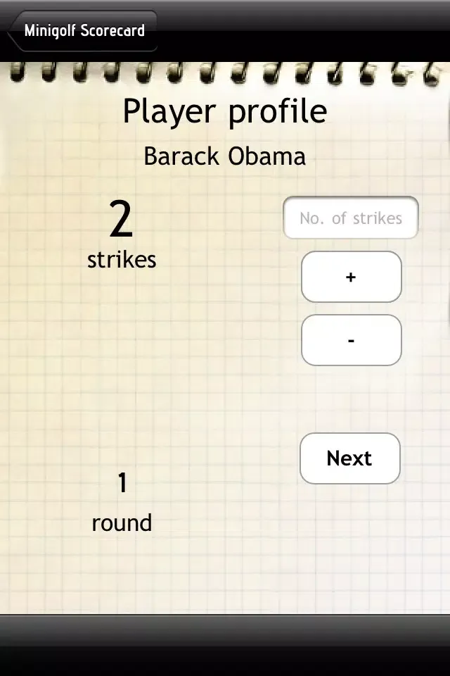 Miniature Golf Scorecard স্ক্রিনশট