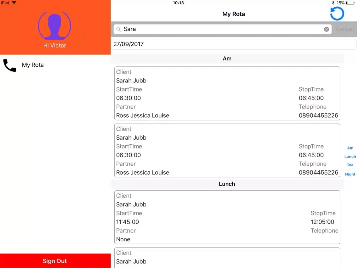 Zrzuty ekranu Cuidado iPad 