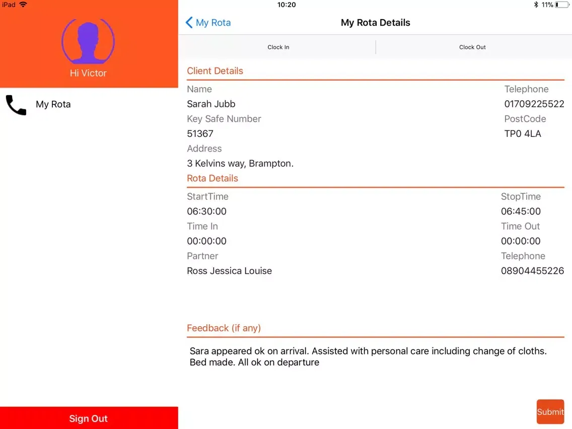 Zrzuty ekranu Cuidado iPad 