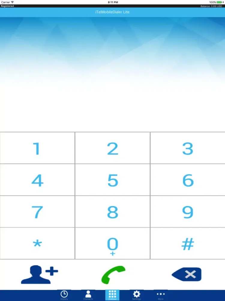 Скриншоты iTelMobileDialer Lite iPad 