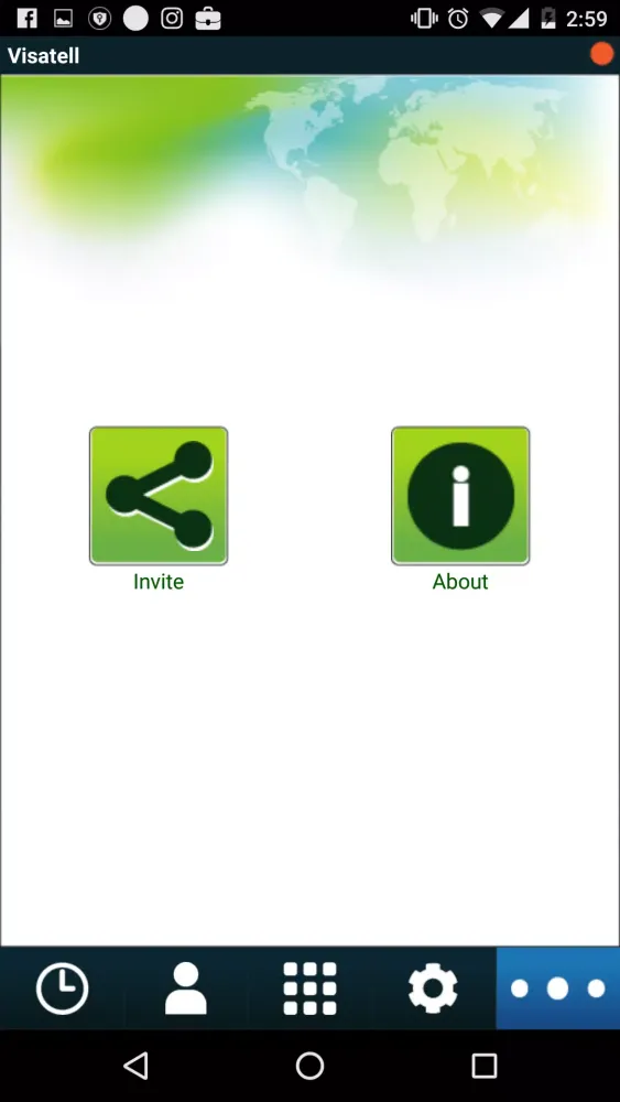 Captures d'écran de Visatell dialer