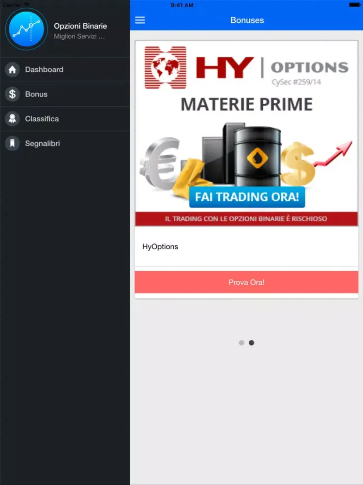Trading Opzioni Binarie - Azioni, Valute, ETF, Indici, Materie Prime iPad  Screenshots