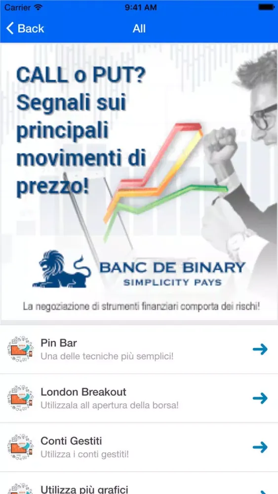 Trading Opzioni Binarie - Azioni, Valute, ETF, Indici, Materie Prime Screenshots