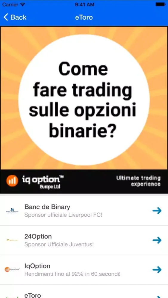 Trading Opzioni Binarie - Azioni, Valute, ETF, Indici, Materie Prime Screenshots