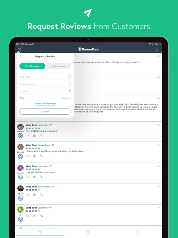 ReviewPush for Business Owners iPad 應用截圖