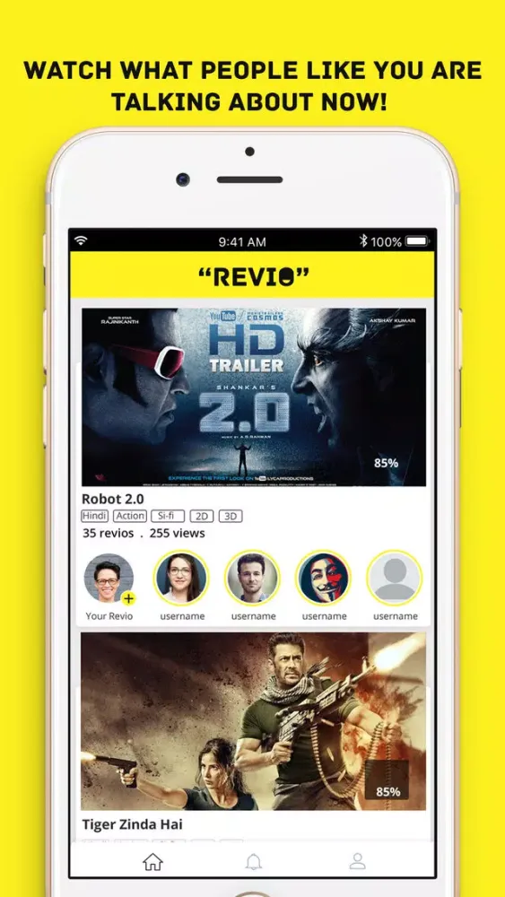 Capturas de tela do Revio App