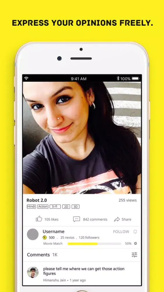 Capturas de tela do Revio App