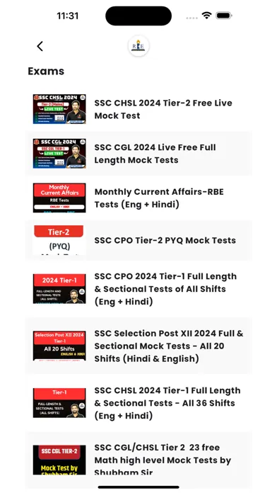 Capturas de tela do RBE: Exam Preparation app