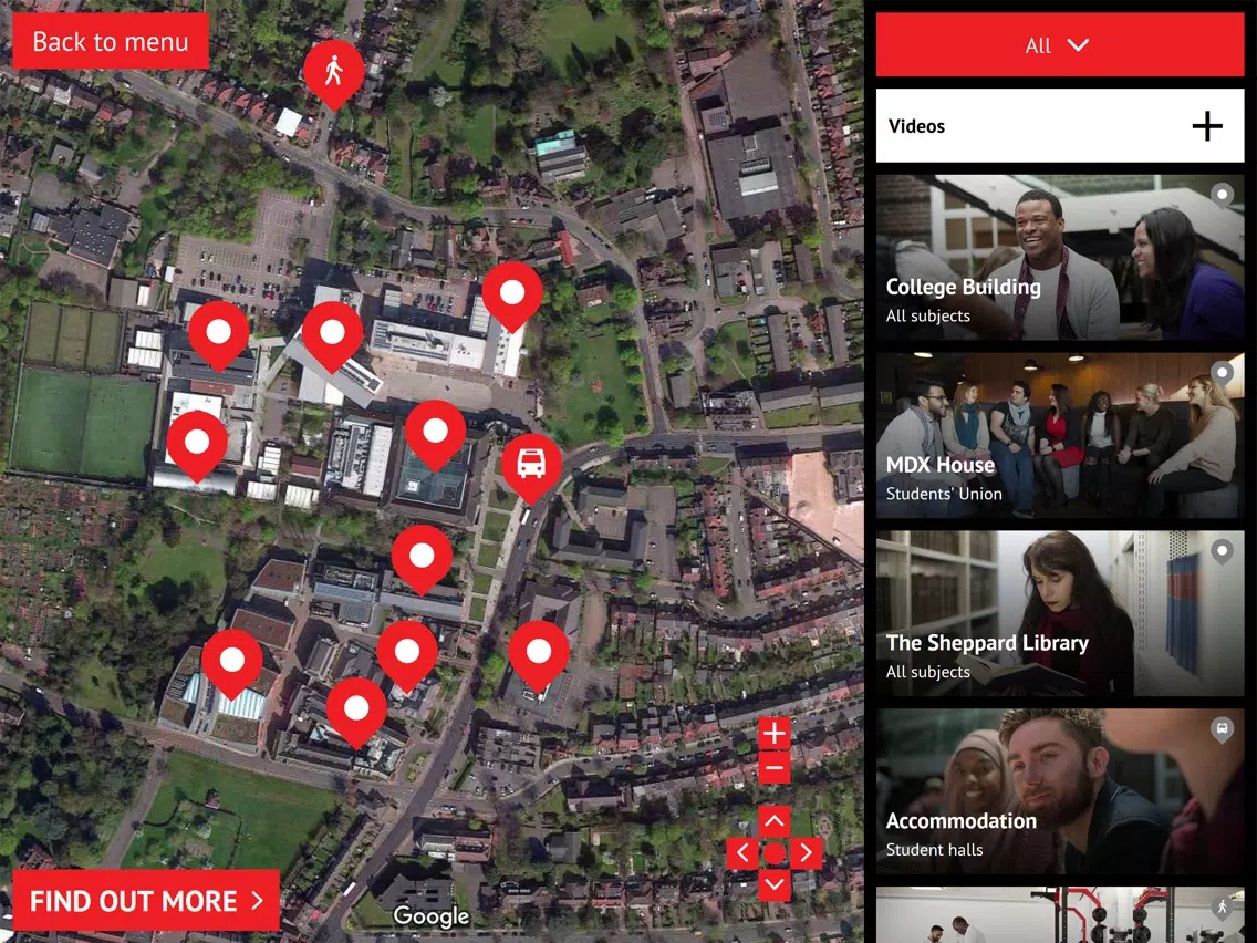 Middlesex Uni Virtual Tour iPad  سکرین شاٹس